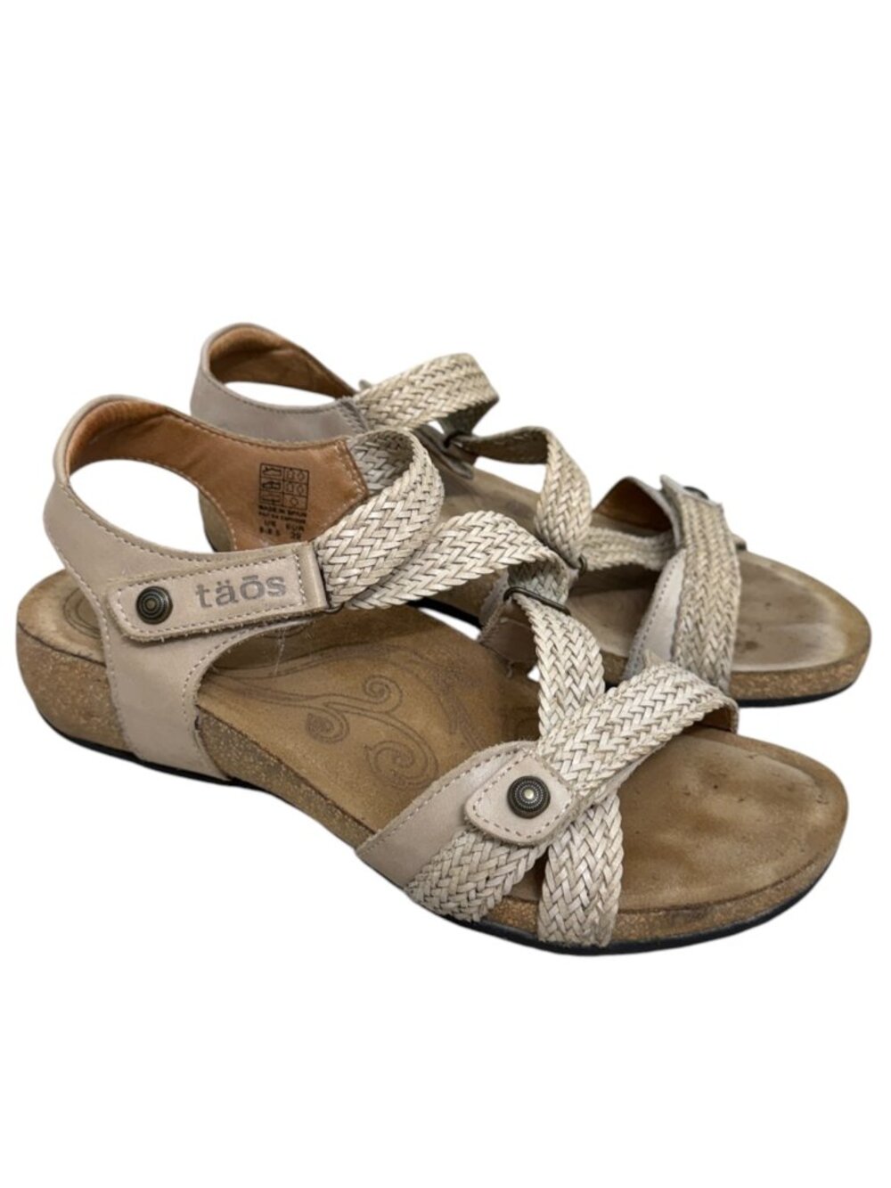 Taos Footwear Trulie Leather Straps Wedge Women's Comfort Sandals Size 8